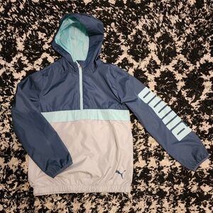 Boys Sz M 10/12 Puma Navy and Gray Windbreaker
